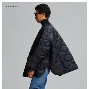 The Frankie Shop Teddy Quilted Jacket Black M/L